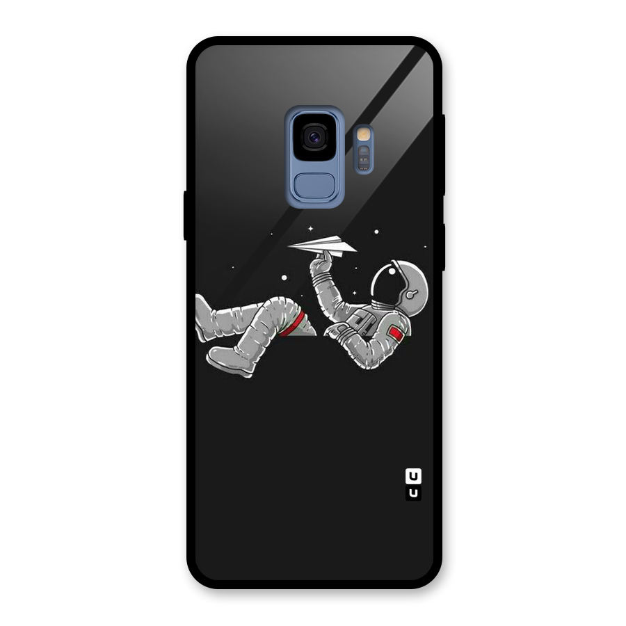 Spaceman Flying Glass Back Case for Galaxy S9