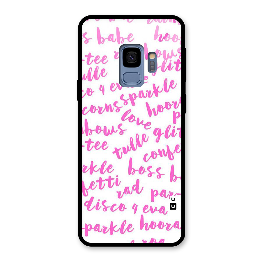Sparkle Love Glass Back Case for Galaxy S9