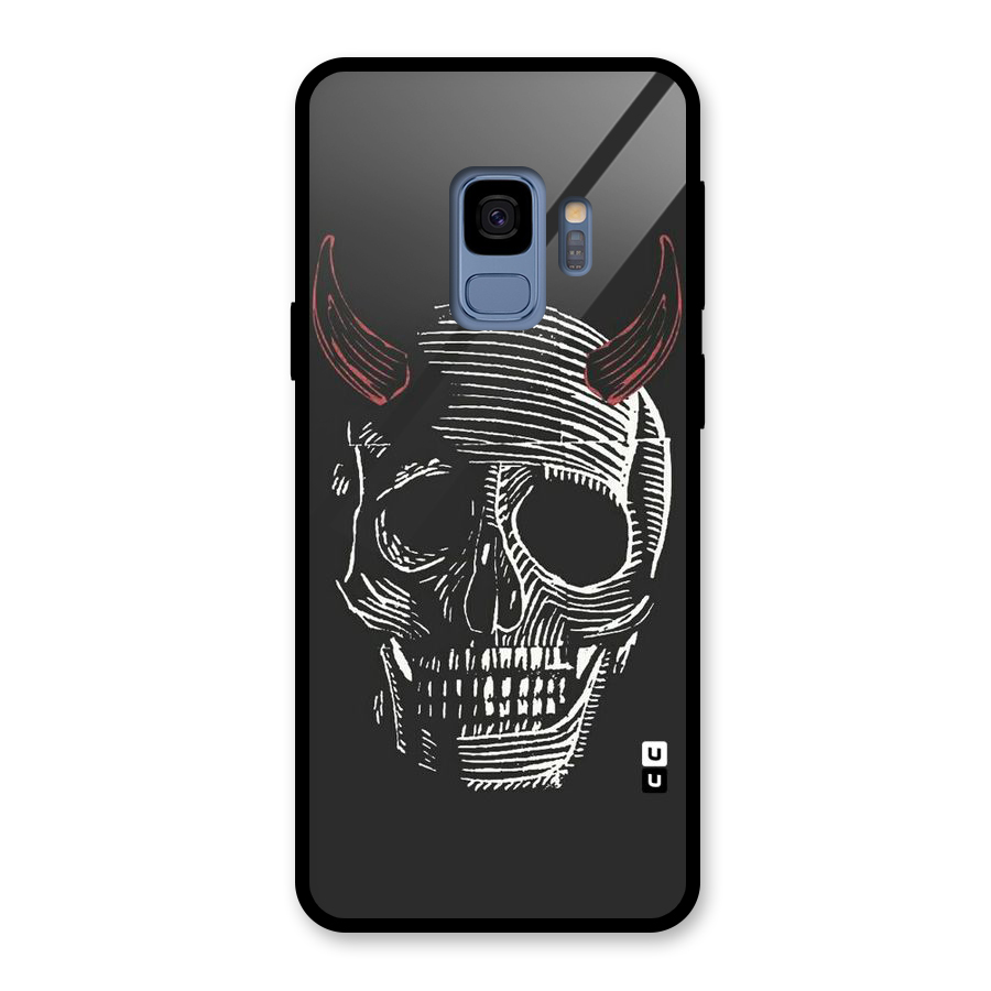 Spooky Face Glass Back Case for Galaxy S9