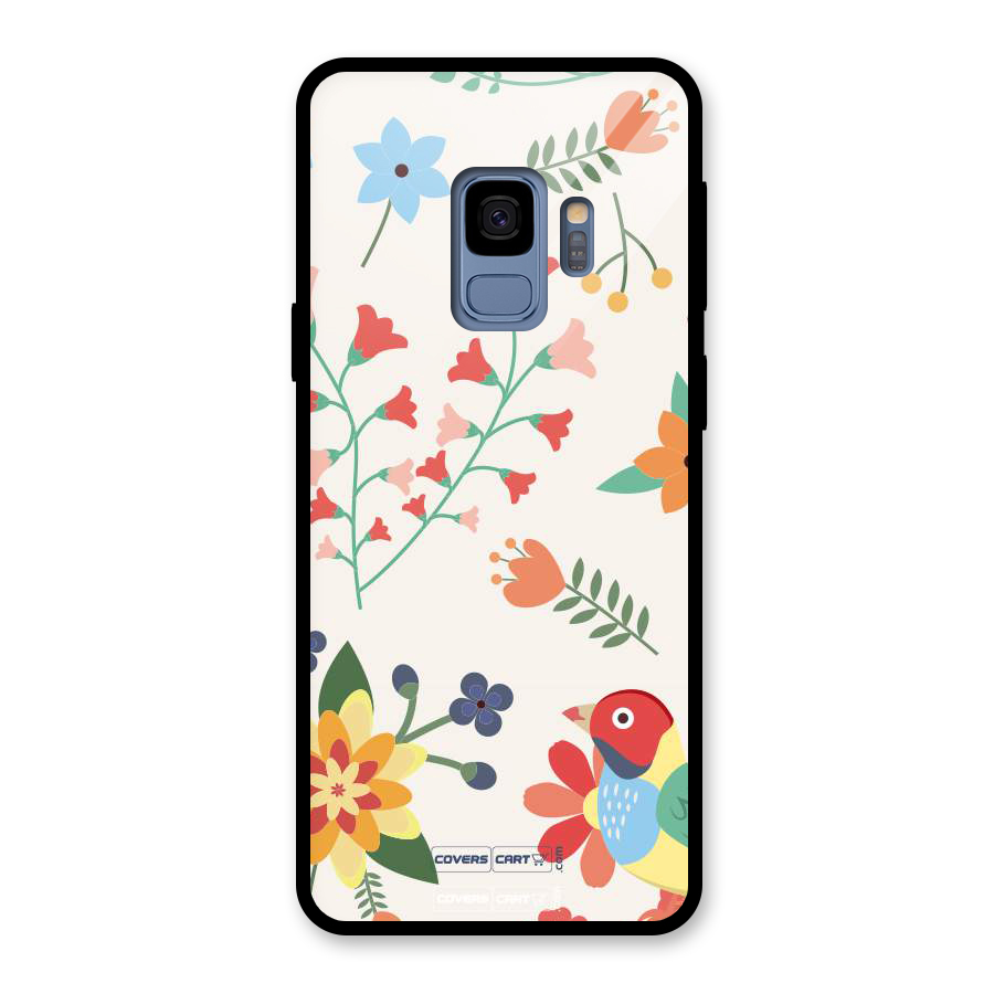 Spring Flowers Glass Back Case for Galaxy S9