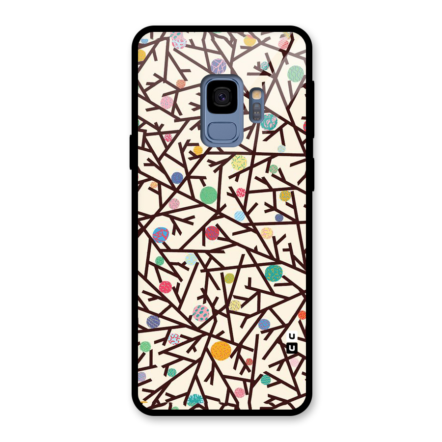 Stem Pattern Glass Back Case for Galaxy S9