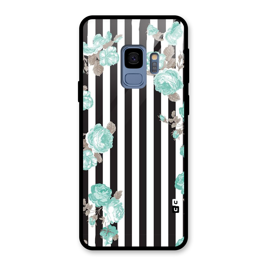 Stripes Bloom Glass Back Case for Galaxy S9