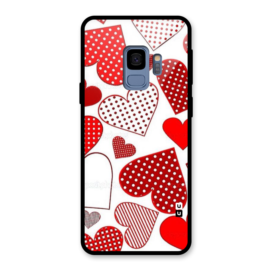 Style Hearts Glass Back Case for Galaxy S9