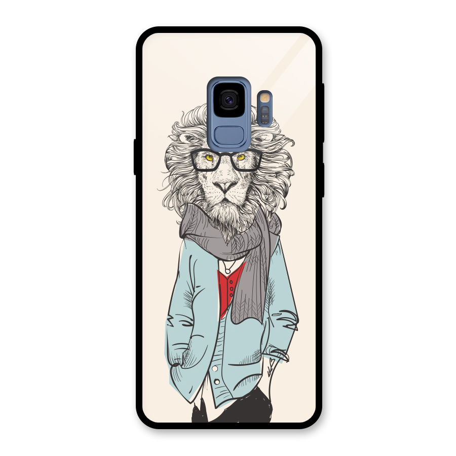 Stylish Lion Glass Back Case for Galaxy S9