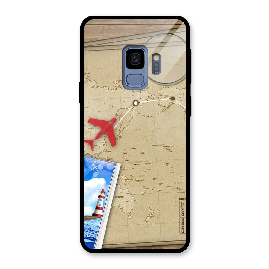 Summer Travel Glass Back Case for Galaxy S9