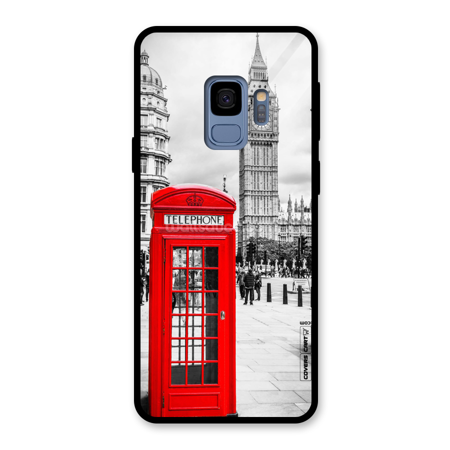 Telephone Booth Glass Back Case for Galaxy S9