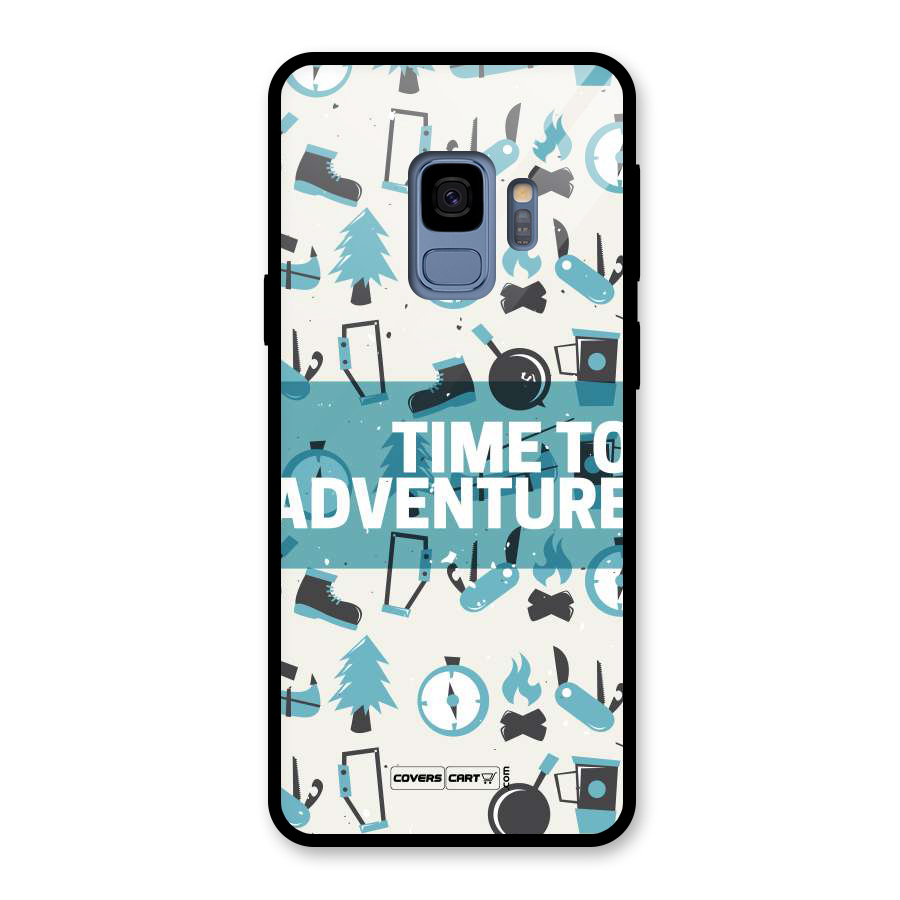 Time To Adventure Blazing Blue Glass Back Case for Galaxy S9