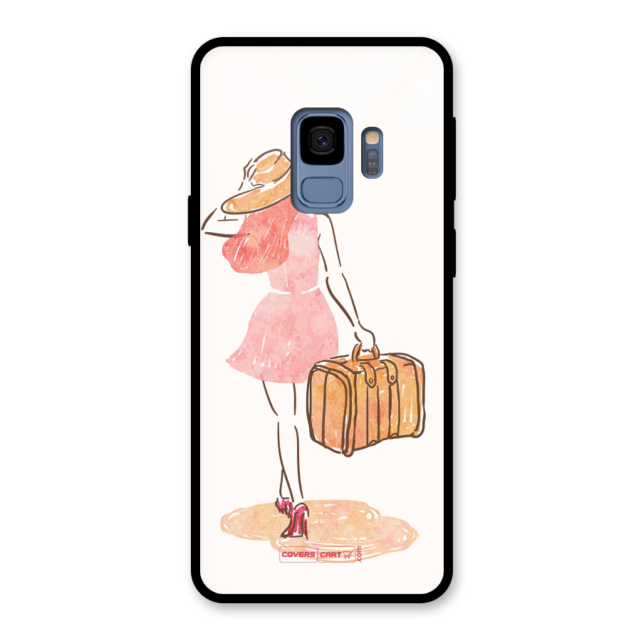 Travel Girl Glass Back Case for Galaxy S9