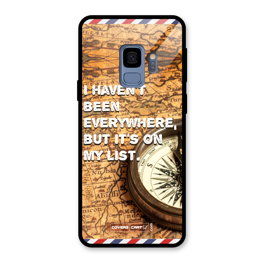 Travel Map Glass Back Case for Galaxy S9