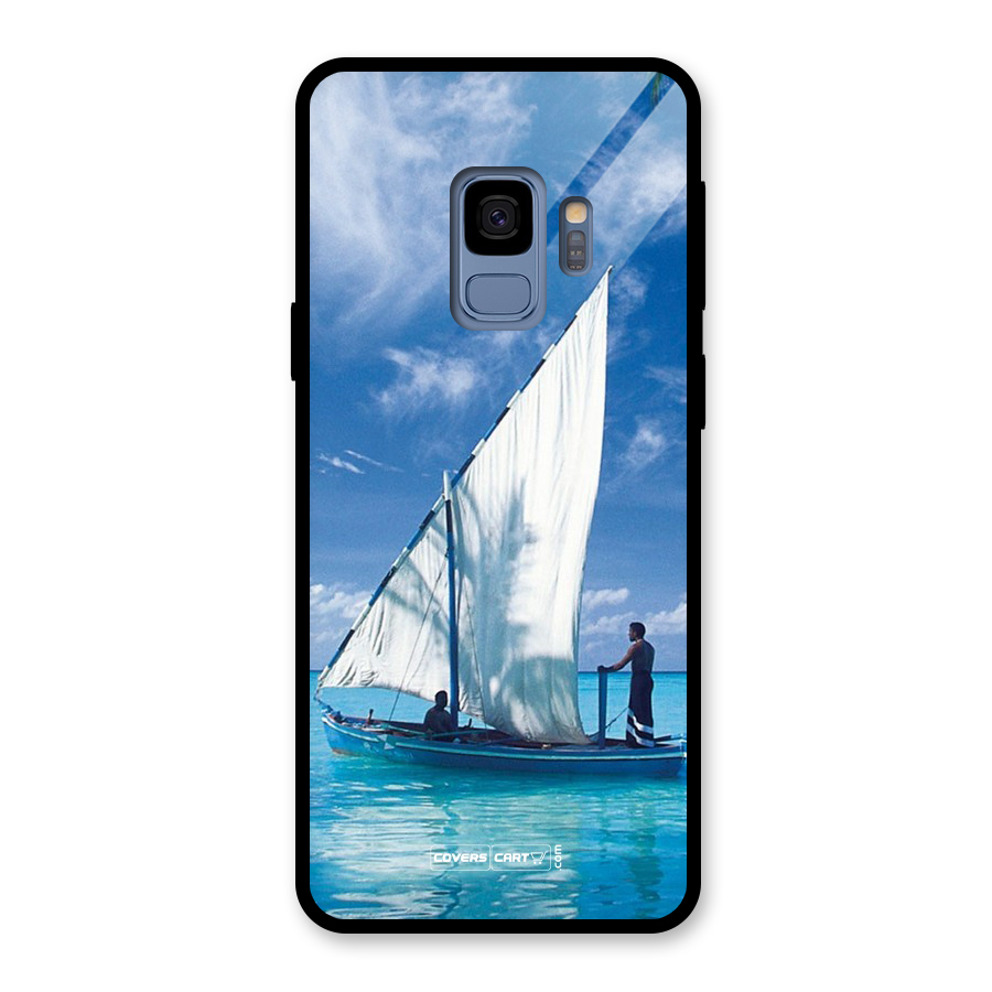 Travel Ship Glass Back Case for Galaxy S9
