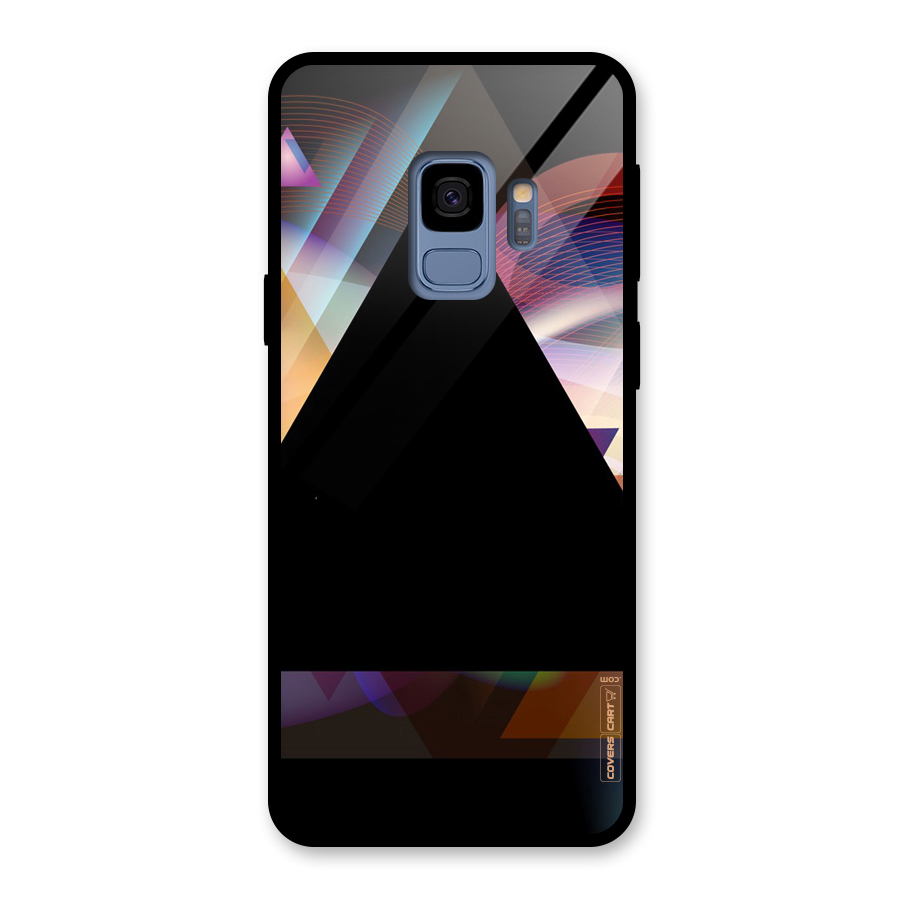 Triangle Black Abstract Glass Back Case for Galaxy S9