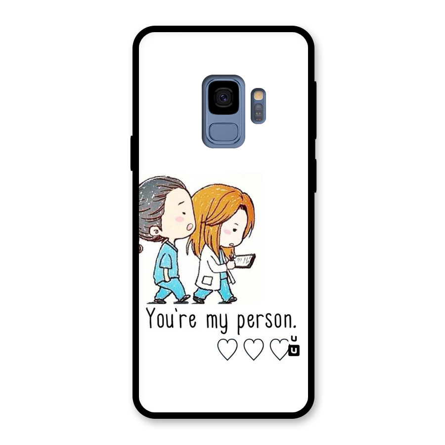Two Friends In Coat Glass Back Case for Galaxy S9