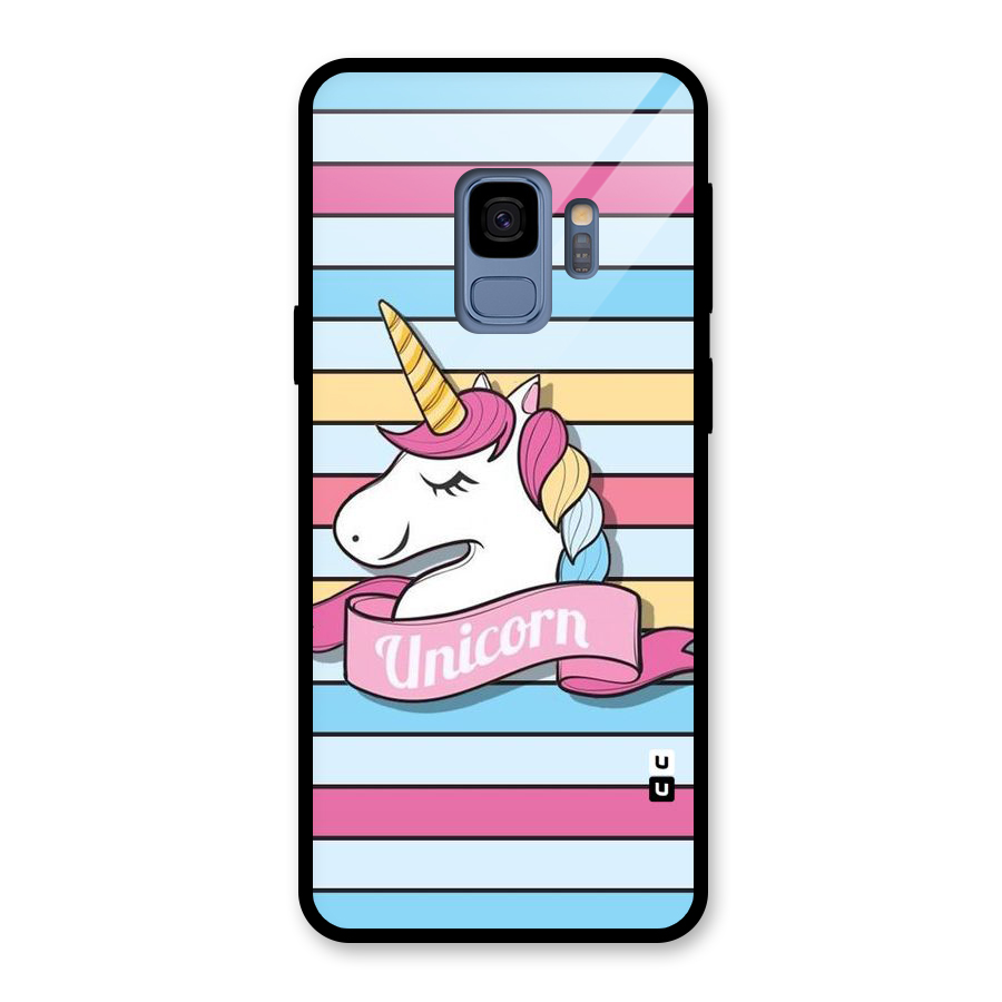 Unicorn Stripes Glass Back Case for Galaxy S9