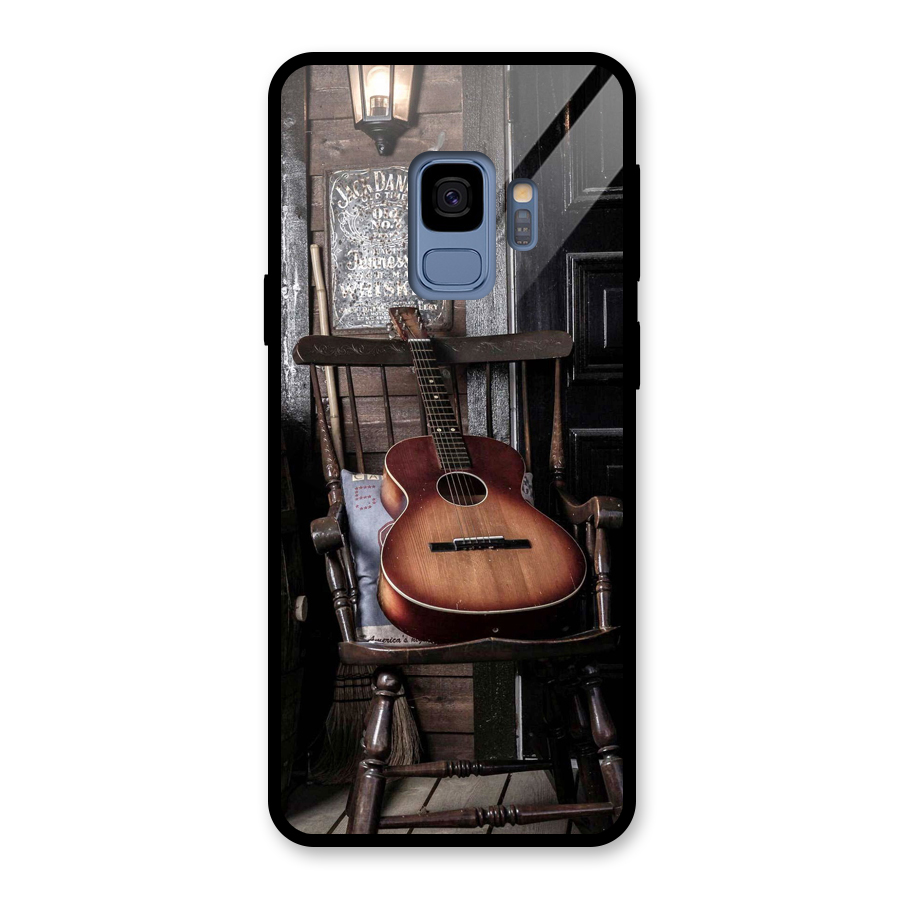 Vintage Chair Guitar Glass Back Case for Galaxy S9