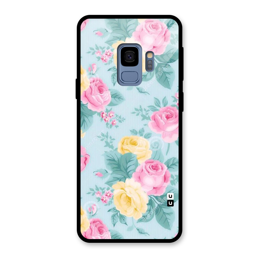 Vintage Pastels Glass Back Case for Galaxy S9