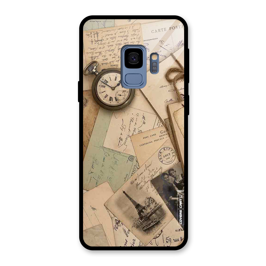 Vintage Postcards Glass Back Case for Galaxy S9