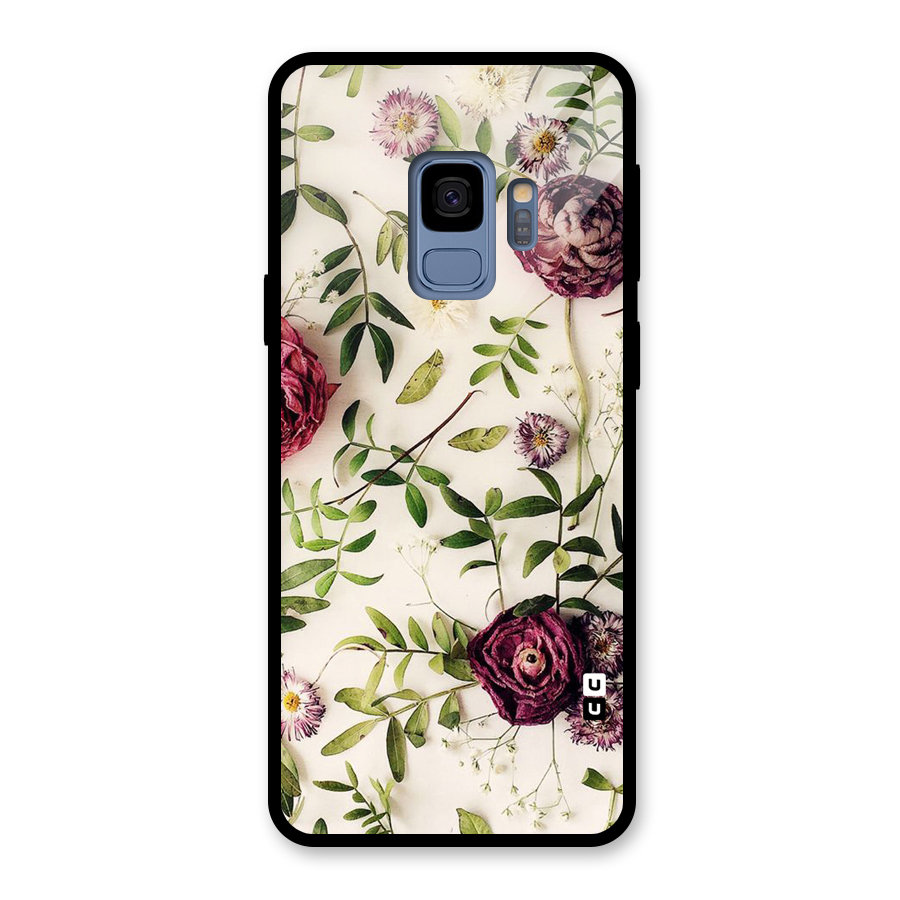 Vintage Rust Floral Glass Back Case for Galaxy S9