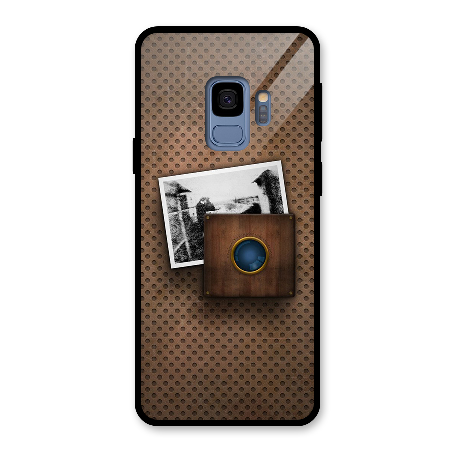 Vintage Wood Camera Glass Back Case for Galaxy S9