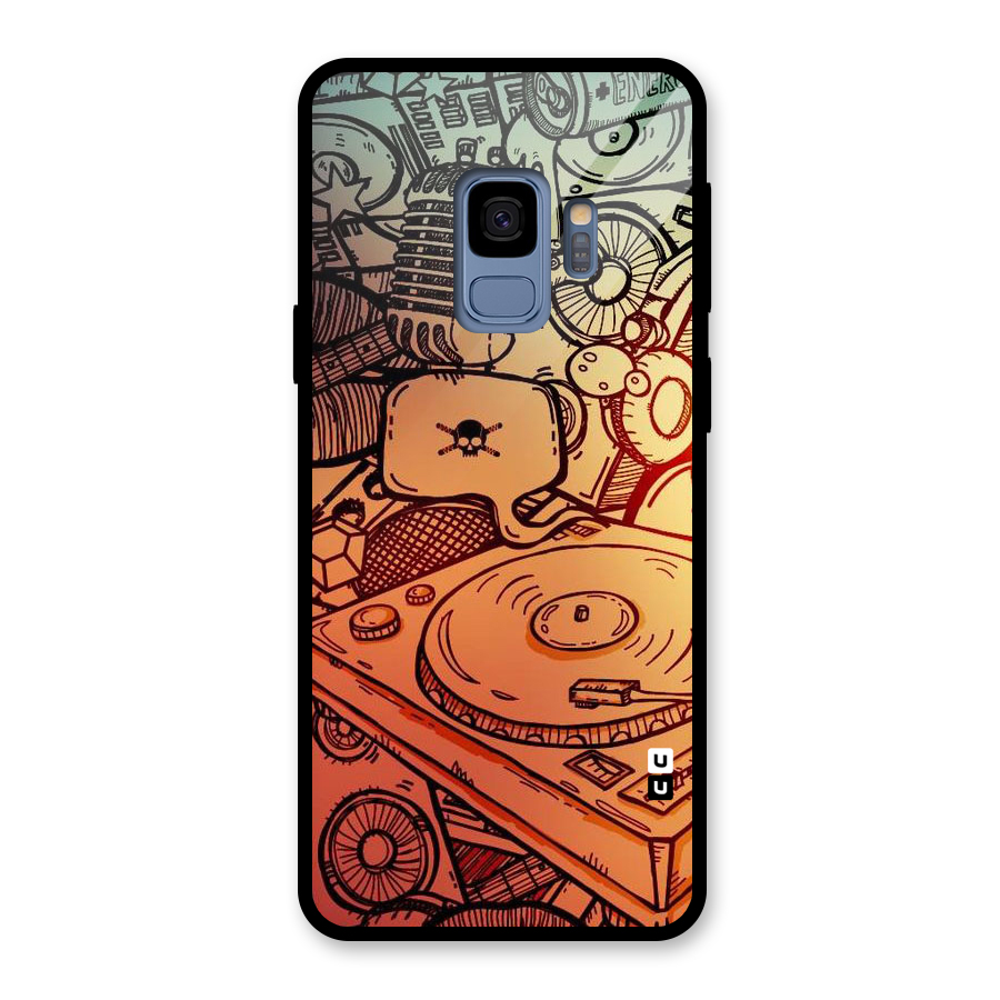 Vinyl Design Glass Back Case for Galaxy S9