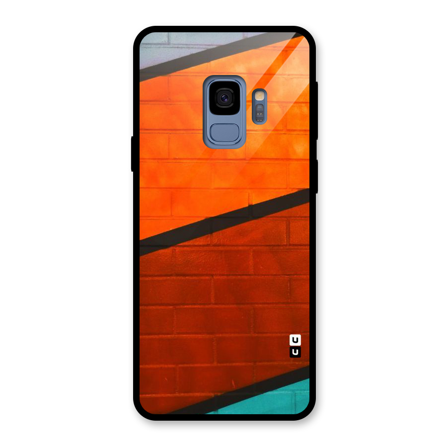 Wall Diagonal Stripes Glass Back Case for Galaxy S9