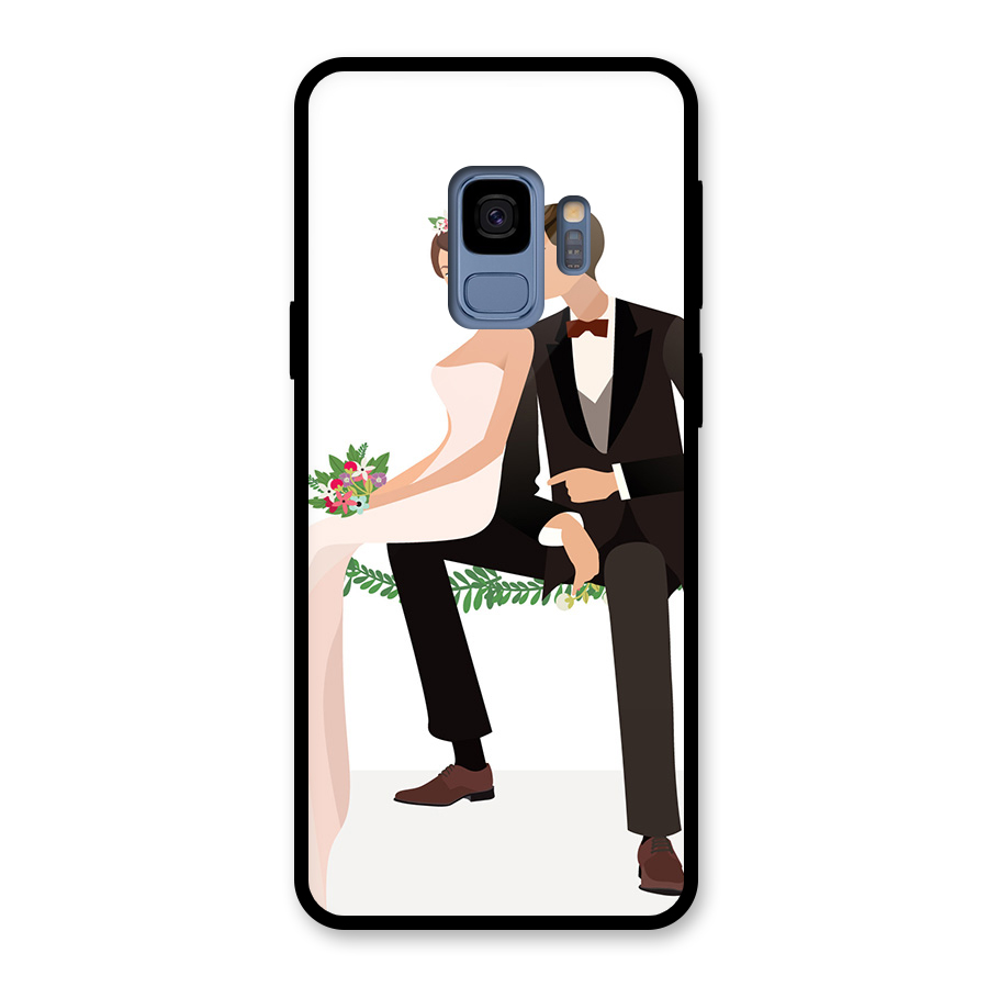 Wedding Couple Glass Back Case for Galaxy S9