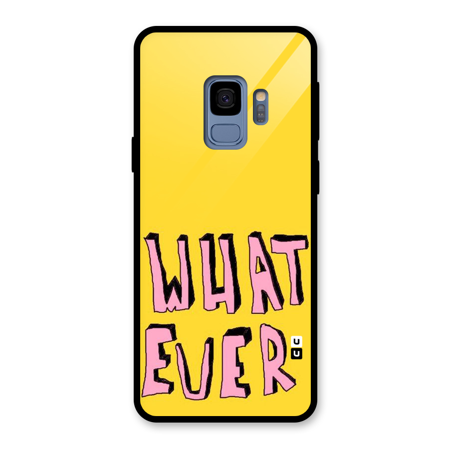 Whatever Yellow Glass Back Case for Galaxy S9