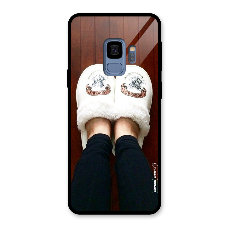 White Feets Glass Back Case for Galaxy S9