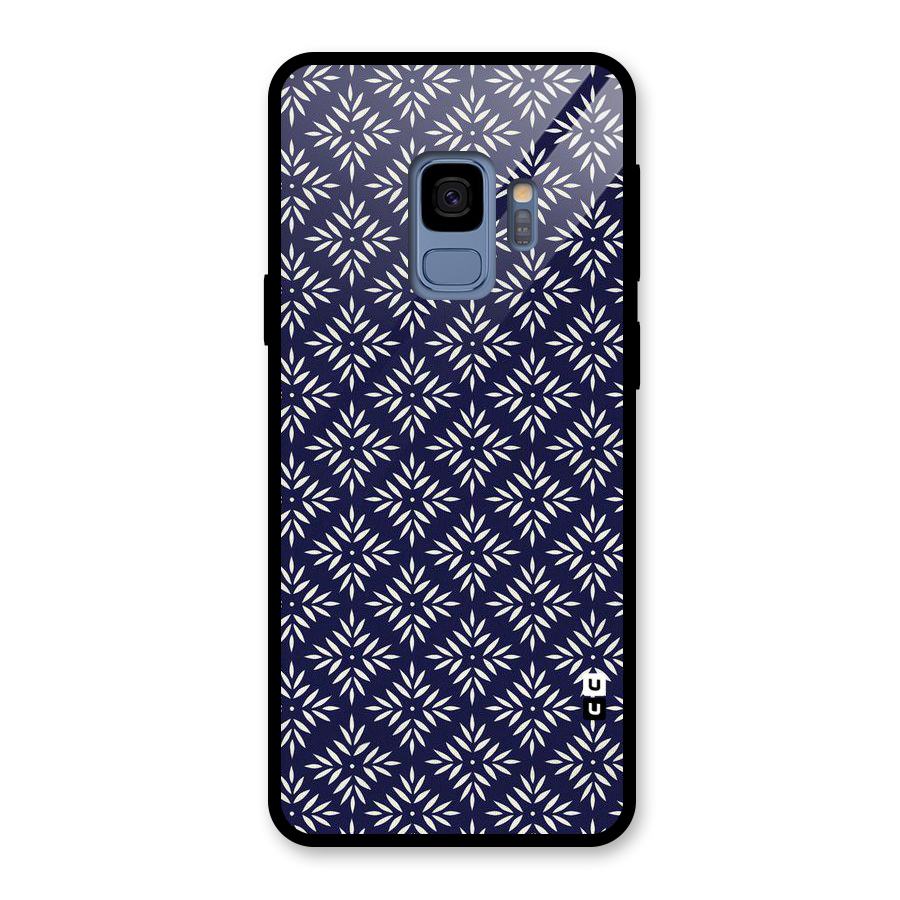 White Petals Pattern Glass Back Case for Galaxy S9
