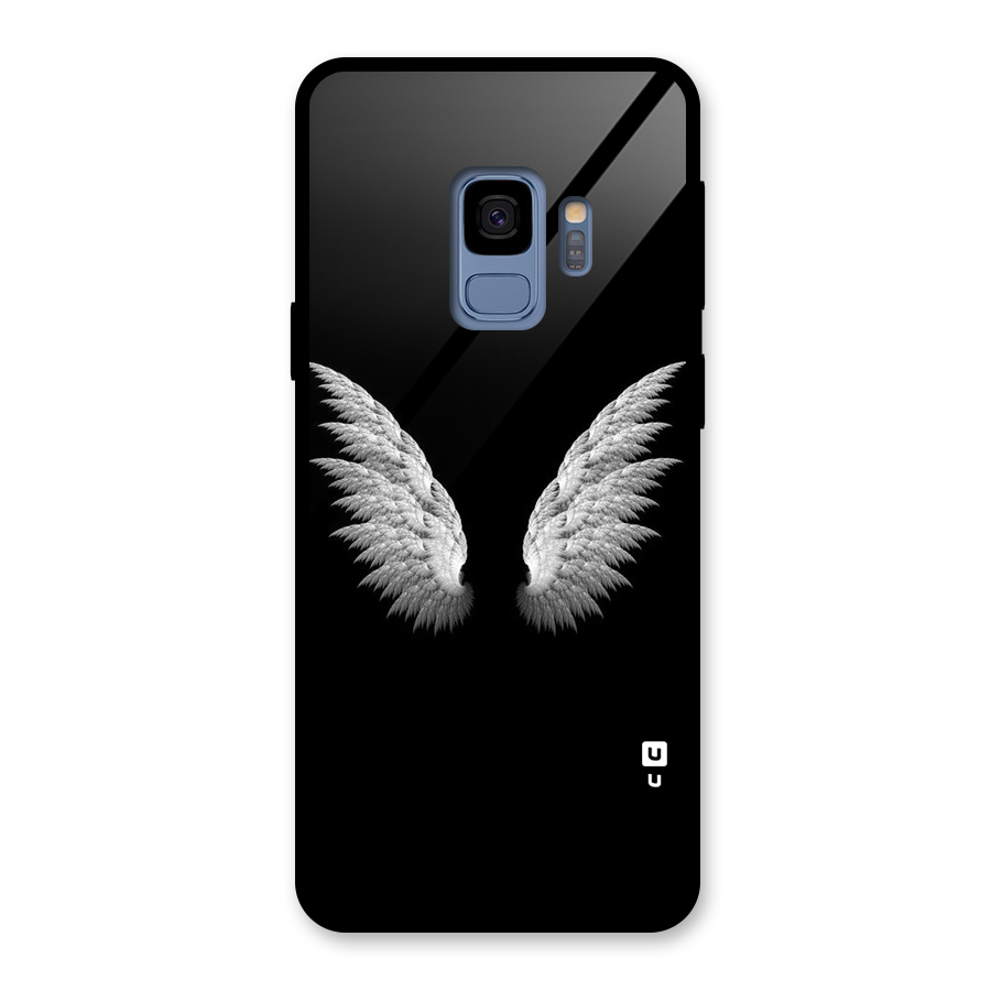 White Wings Glass Back Case for Galaxy S9