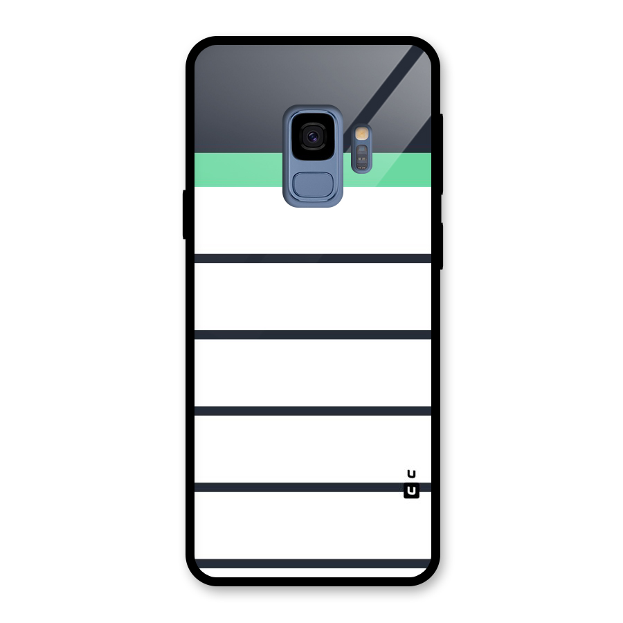 White and Simple Stripes Glass Back Case for Galaxy S9
