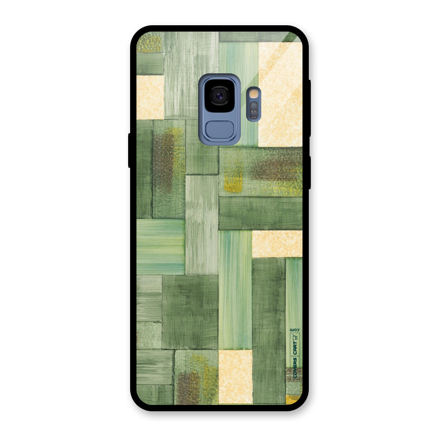 Wooden Green Texture Glass Back Case for Galaxy S9