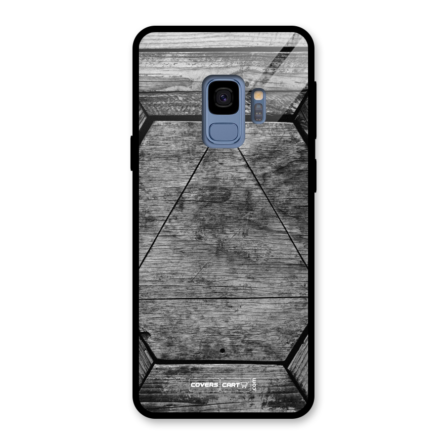 Wooden Hexagon Glass Back Case for Galaxy S9