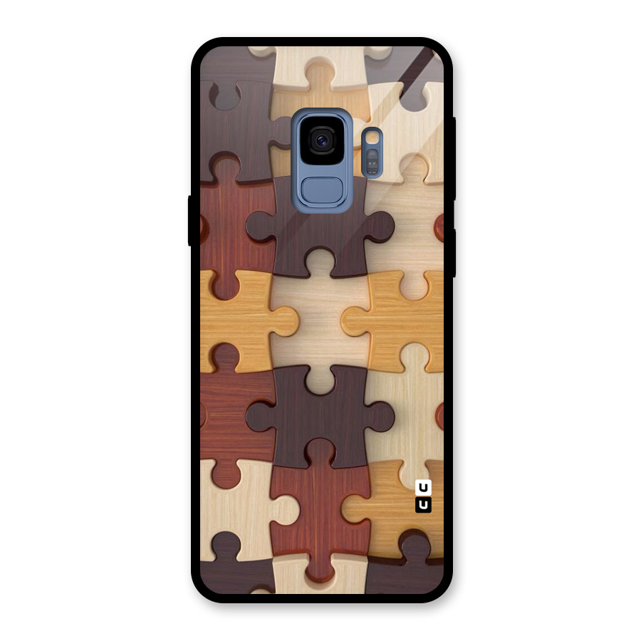 Wooden Puzzle (Printed) Glass Back Case for Galaxy S9