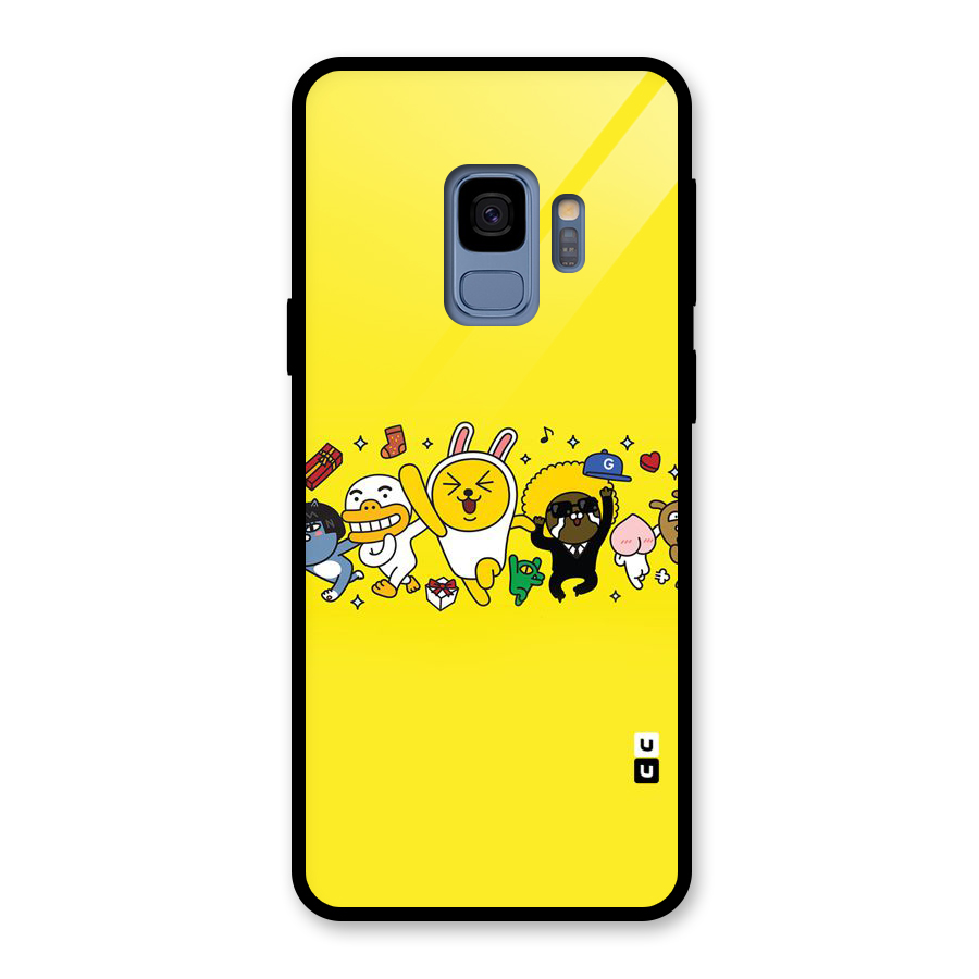 Yellow Friends Glass Back Case for Galaxy S9