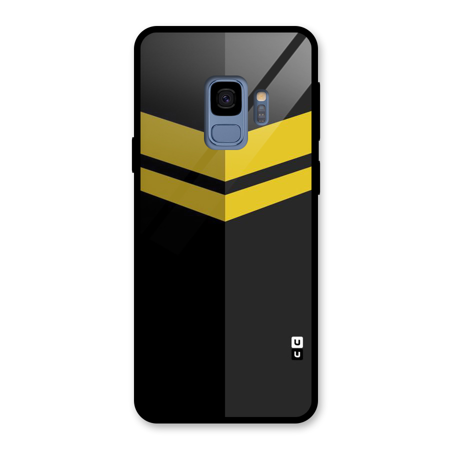 Yellow Lines Glass Back Case for Galaxy S9