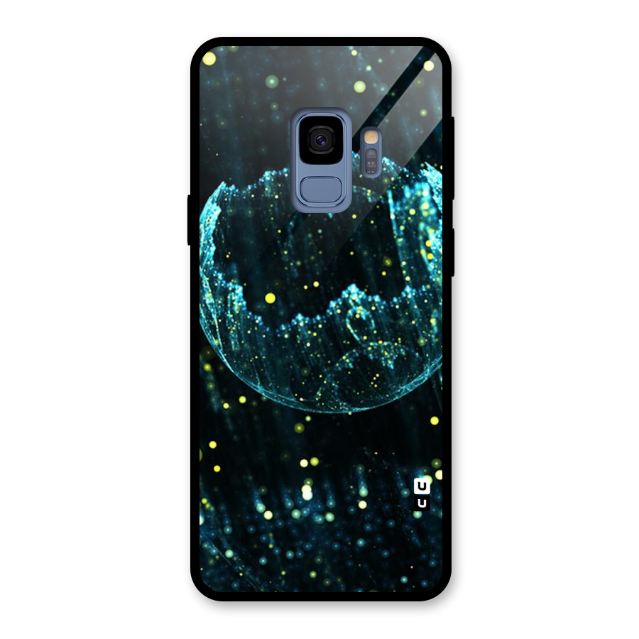 Yellow Rain Glass Back Case for Galaxy S9
