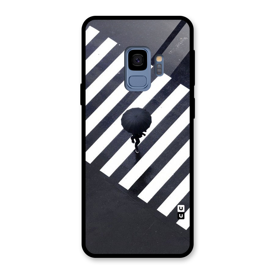 Zebra Walking Glass Back Case for Galaxy S9