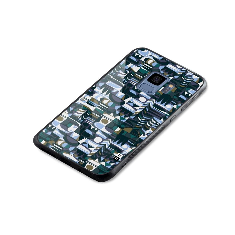Abstract Blues Glass Back Case for Galaxy S9