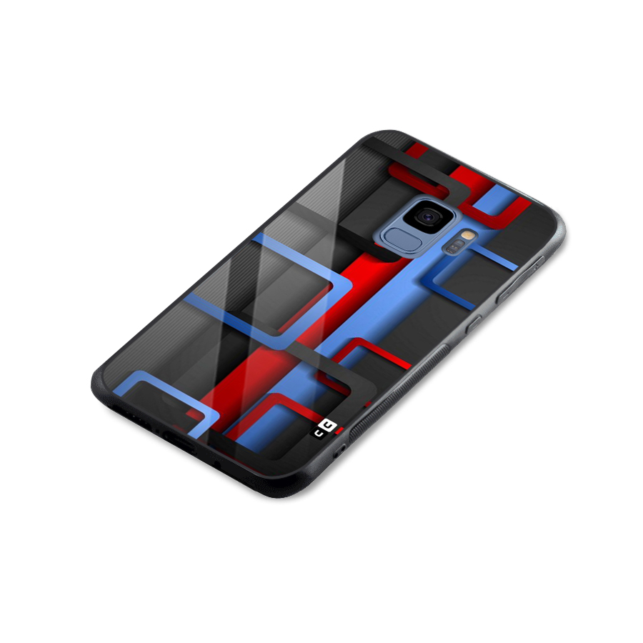 Abstract Box Glass Back Case for Galaxy S9