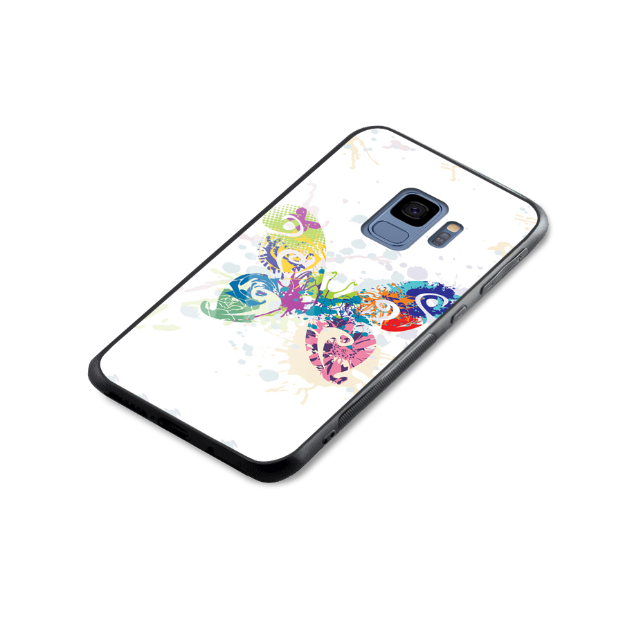 Abstract Butterfly Glass Back Case for Galaxy S9
