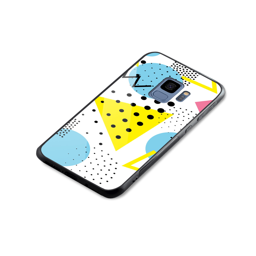 Abstract Geometry Glass Back Case for Galaxy S9