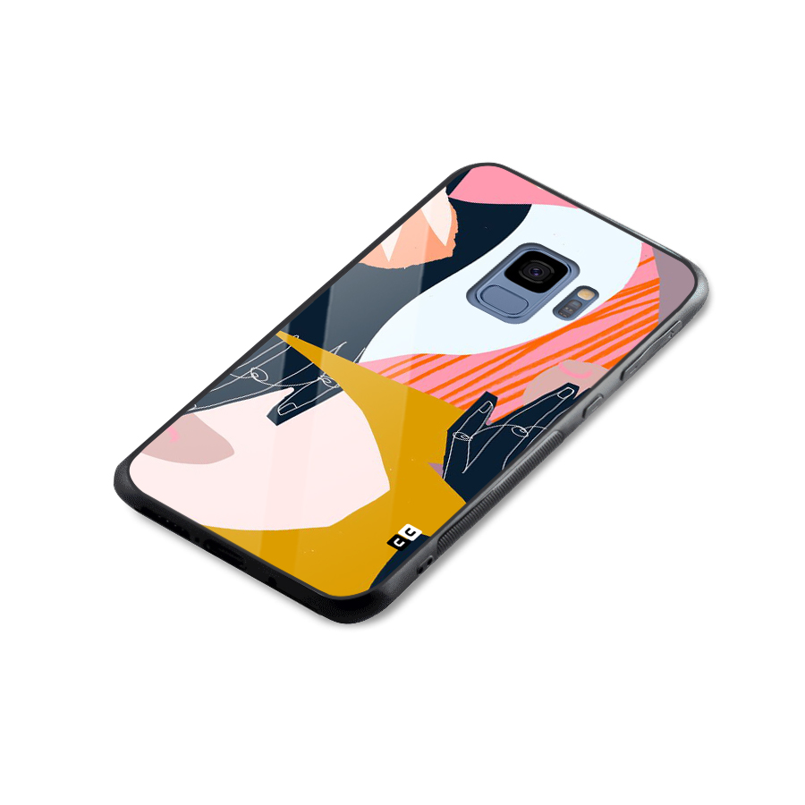 Abstract Hands Glass Back Case for Galaxy S9