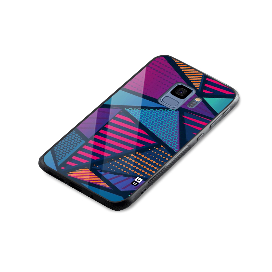 Abstract Lines Polka Glass Back Case for Galaxy S9