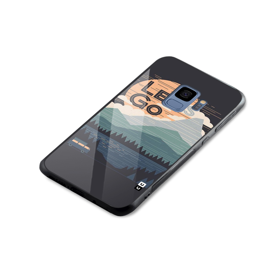 Abstract Travel Glass Back Case for Galaxy S9
