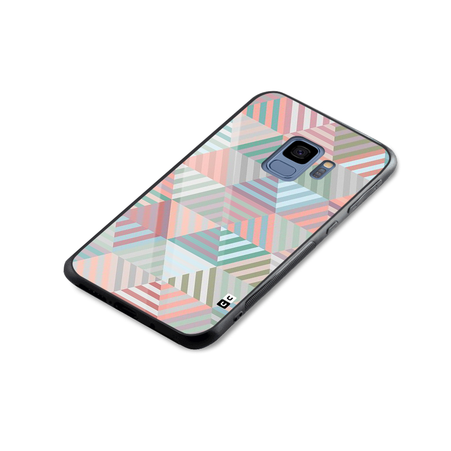 Abstract Triangle Lines Glass Back Case for Galaxy S9