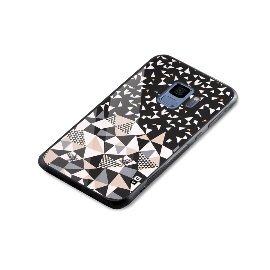 Abstract Varied Triangles Glass Back Case for Galaxy S9