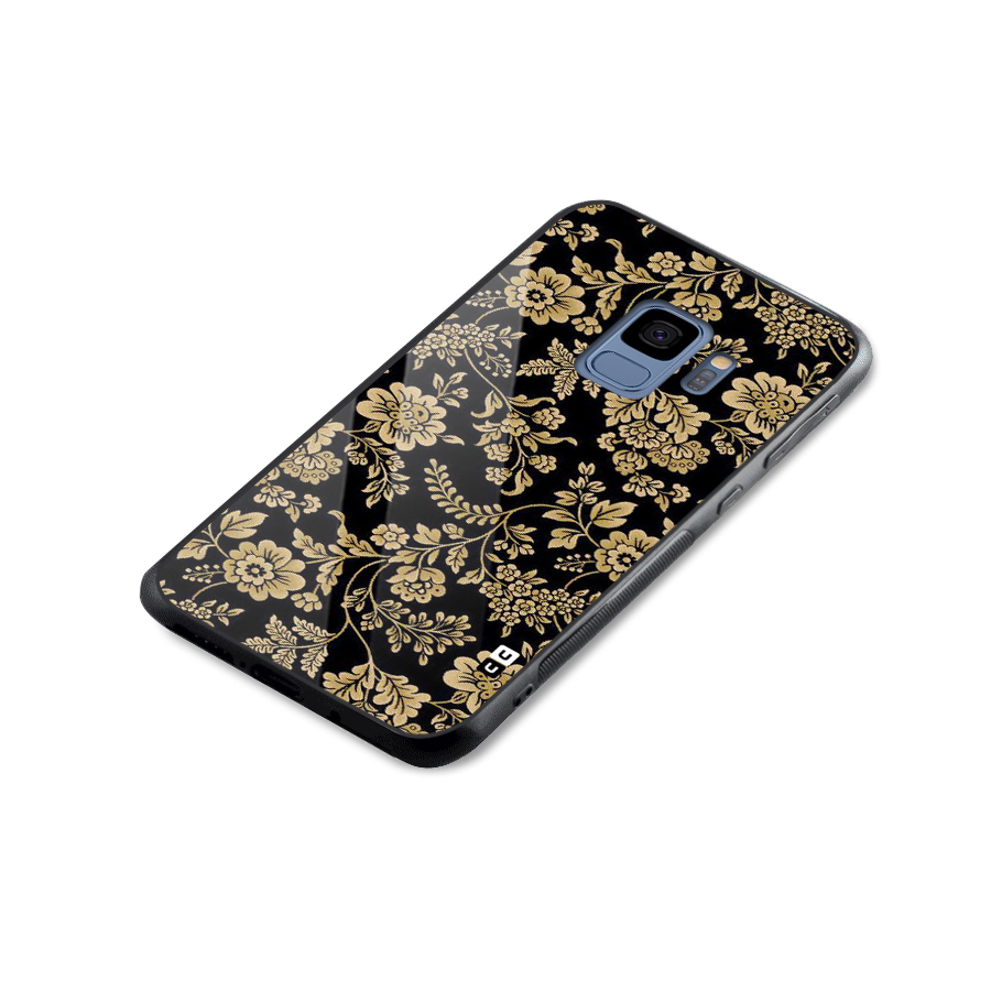 Aesthetic Golden Design Glass Back Case for Galaxy S9