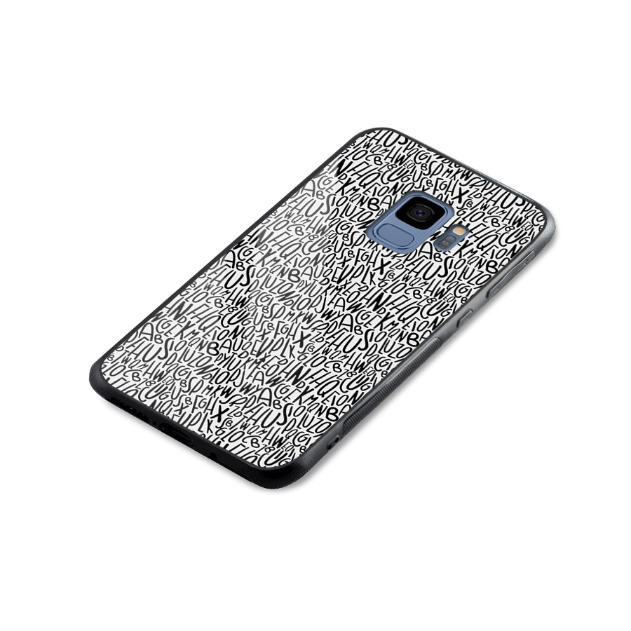 Alphabet Seamless Abstract Glass Back Case for Galaxy S9