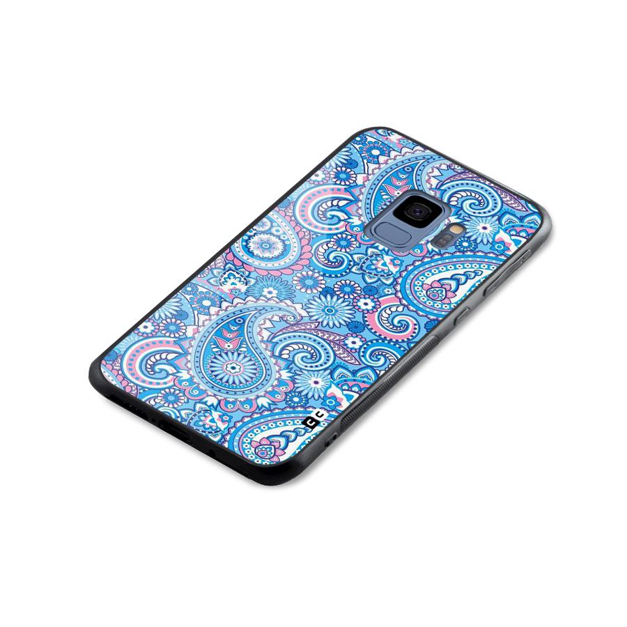 Artistic Blue Art Glass Back Case for Galaxy S9