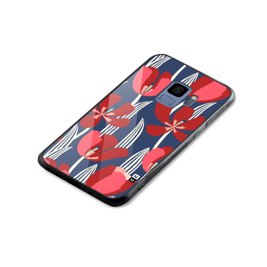 Artistic Tulips Glass Back Case for Galaxy S9